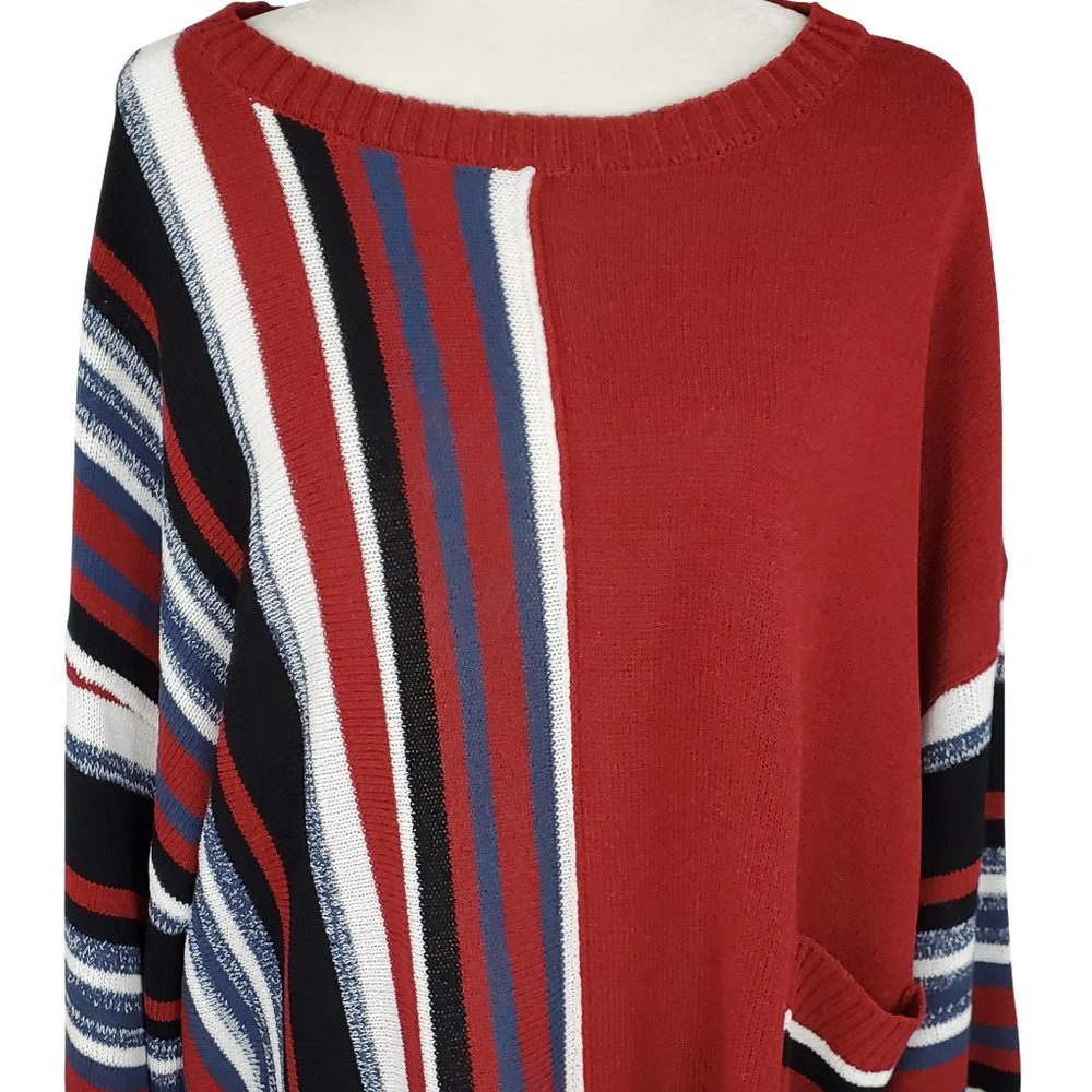 Red Striped Knit Sweater